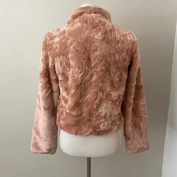 *rare* Betsey Johnson Vintage Faux Fur Jacket Pink Bows 90s 2000s - Picture 7 of 12